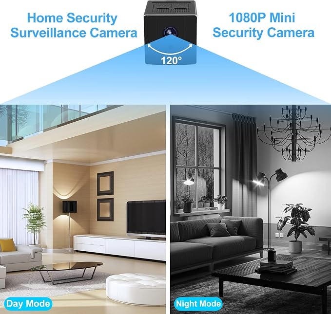 HD 1080P Portable Small Nanny Cam with Night Vision,Wireless Mini Spy Camera Body Cam Surveillance Cameras for Home Security Indoor/Outdoor Small Security Camera No WiFi Needed - Image 6