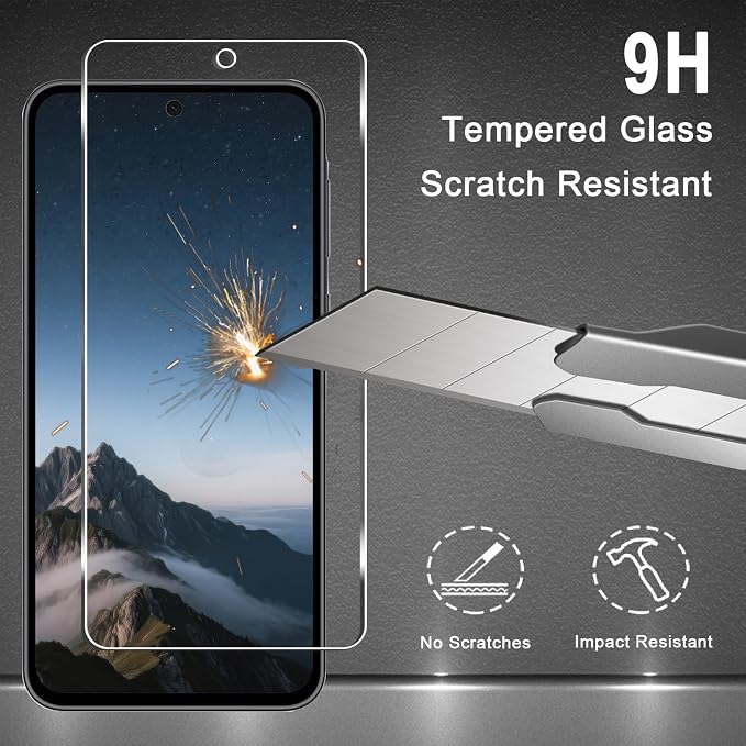 3+3 Pack for Samsung Galaxy A37 5G Screen Protector + Camera Lens Protector | 9H Tempered Glass, Anti Scratch, Easy Installation, Bubble Free, HD Clarity, Case Friendly - Image 3