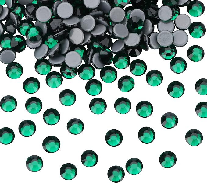 Jollin Hotfix Rhinestones Flatback Crystal Gems 3.2mm SS12, Dark Green | 1440pcs Hot Fix Crystals Glass Rhinestones for Bedazzling, Crafting, Clothes, Shoes & Accessories DIY Decoration - Image 2