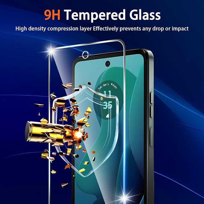 (3+2 Pack) Designed for Motorola Moto G 5G 2024 Tempered Glass Screen Protector + Camera Lens Protector,[3D Touch][Bubble-Free][Anti-Scratch] Screen Protector Glass For Motorola G 5G 2024 - Image 3