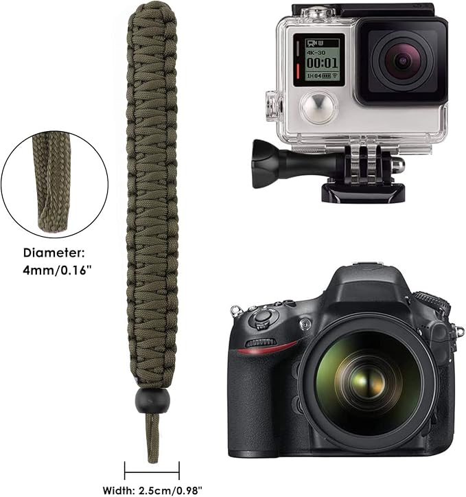 MoKo Paracord Nylon Braided Camera Hand Grip Strap for Video Camcorder/Binoculars/Nikon/Canon/Sony/SLR/DSLR Digital Camera - Image 2