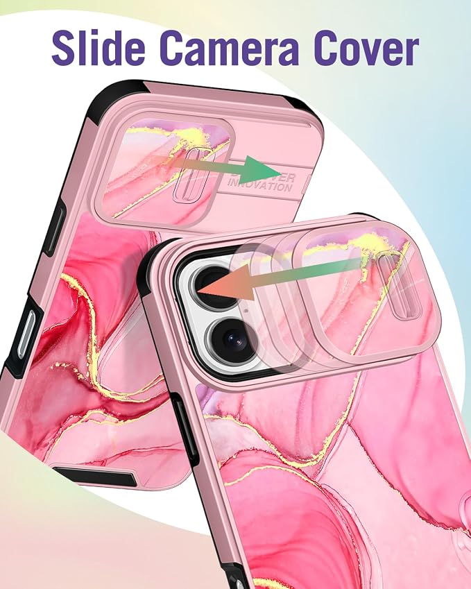 Buleens for iPhone 17 Case 6.3 Inch - with Ring Stand & Camera Cover Aesthetic Cute Designed for Women Girls Pretty Girly Fashion Unique Teens Phone Case for iPhone 17 Compatible with Magsafe - Image 3