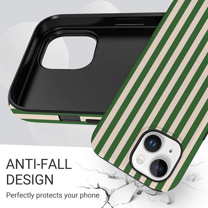 TPU Phone Case for iPhone 15, MagSafe Wireless Charging Compatible, Shockproof Slim Fit Protective Cover with Anti-Yellowing & Raised Camera Protection (Stripe 2, iPhone 15) - Image 5