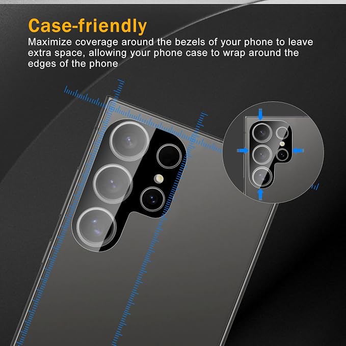 3 Pack Camera Lens Protector for Samsung Galaxy S24 Ultra | Tempered Glass,Anti-Fingerprint,9H Hardness,Scratch Resistant,Easy to Install,Bubble Free,HD Clarity - Image 3