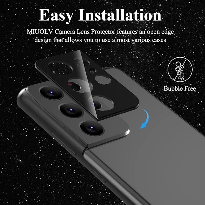 4 Pack Camera Lens Protector for Samsung Galaxy S21 Ultra | 9H Tempered Glass Camera Screen Protector, Bubble Free, Scratch-Resistant, Case Friendly, High Definition - Image 7