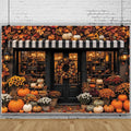 Fall Pumpkin Store Backdrop 8x6ft Autumn Boutique Harvest Pumkin Photography Background Vintage Fall Fall Festival Thanksgiving Family Party Decorations Banner Vinyl by Leowefowa