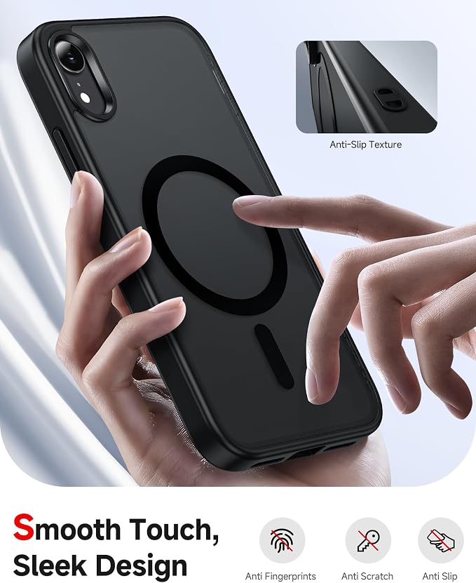 LeYi for iPhone-XR Phone Case with Screen Protector X2 Camera Cover Black | for MagSafe i Phone 10XR Magnetic Protective Rugged Heavy Duty Women Men Girls Boy Funda para iphoneXR 10, Black - Image 4