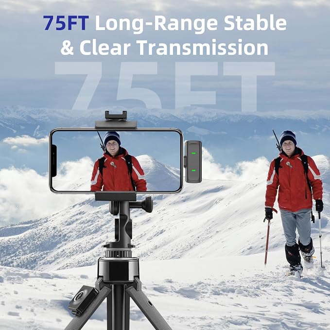 NPTCL Wireless Lavalier Mini Microphone for iPhone Video Recording | Noise Canceling Lapel Lav USB C Mic, LED Digital Charge Display, 35 Hour Charging Case for Vlog Youtube Tiktok Podcast - Image 4