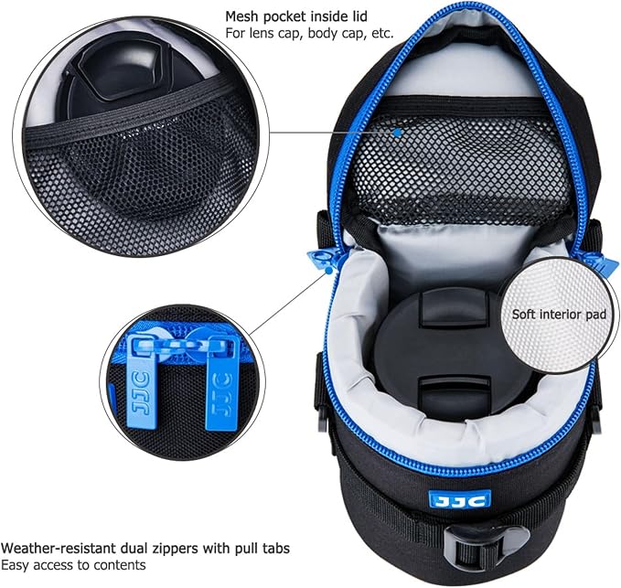 Camera Lens Case for Canon RF 45mm F1.2 EF 35mm F2 28-200mm Below 3.2x5.98" | Camera Lens Carrying Bag for Canon EF-S 17-55mm 17-85mm,Fuji XF 55-200mm 56mm,Nikon AF-S 18-200mm 18-300mm 18-105mm 16-85mm - Image 3