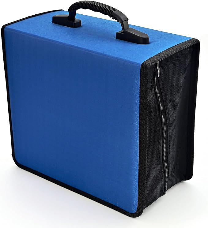 alavisxf xx CD Case, 432 Capacity Nylon Heavy Duty Organizer Wallet for Car | CD DVD Binder, Portable Handle, Zipper Closure, Anti-Slip Sleeves, Movie Media Disc Storage, for Home Office Travel by alavisxfxx