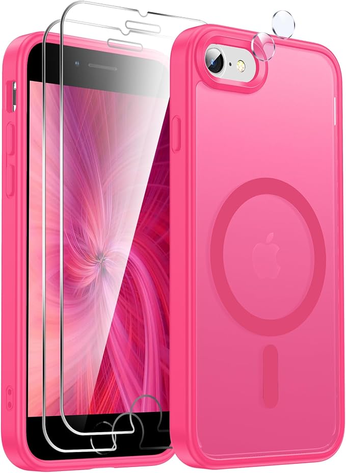 LeYi for iPhone SE-3rd-Generation Case Pink: iPhone SE Cases with [ Camera Cover X2+ Screen Protector X2] i Phone 8 Cover iPhone 7 for Magsafe Magnetic Slim SE3 3rd Generation SE2 2nd Gen, Hot Pink - Image 7