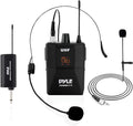 Pyle UHF Wireless Microphone System Kit - Portable Professional Cordless Microphone Set with Headset, Lavalier, Beltpack Transmitter, Receiver - Karaoke & Conference by PyleUSA