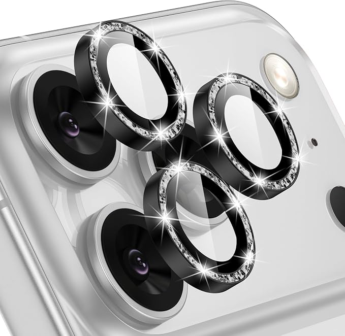Tensea Camera Lens Protector Compatible for iPhone 17 Pro Max/17 Pro | Metal Aluminum Alloy Tempered Glass Cover Bling Camera Screen Protector Accessories, Case Friendly by Tensea