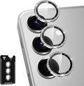 for Samsung Galaxy S25 Plus Camera Lens Protector, Individual Metal Ring Tempered Glass Lens Cover, [Strong Adsorption] Scratch Resistant Ultra-Thin HD Clear Lens Cover, 1 Set-Silvery Sparkly by Btscase