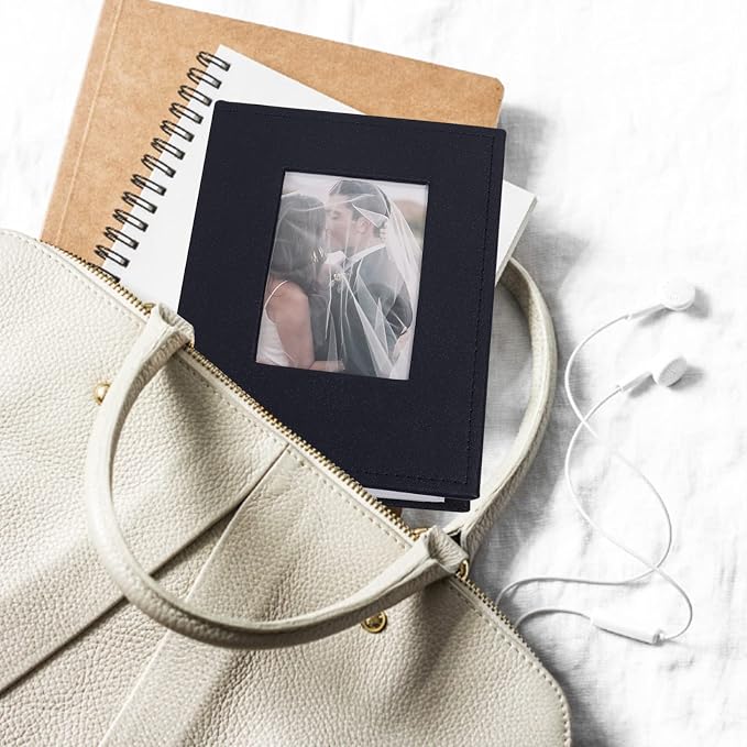 RECUTMS Photo Album 4x6 100 Photos Leather Small Picture Book for Baby Blue | White Inner Page, 100 Vertical Pockets, Small Albums for Family Wedding Vacation, Personalized Front Window, Graduation Gifts - Image 6