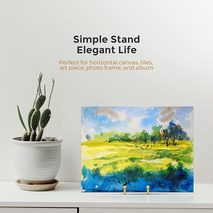 TR-LIFE Plate Stands for Display - 6 Inch Plate Holder Display Stand + Metal Frame Holder Stand for Picture, Decorative Plate, Photo Easel, Tabletop Art (Gold 2 Pack) - Image 7