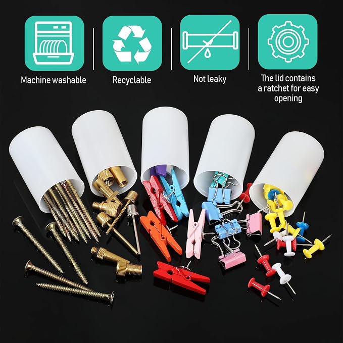 JOVITEC 30 Pieces Plastic Film Canister Holder, 35 mm Empty Camera Reel Containers, Storage Containers Case with Lids for Storing Small Accessories, Film, Keys, Coins, Art Beads(White) - Image 4