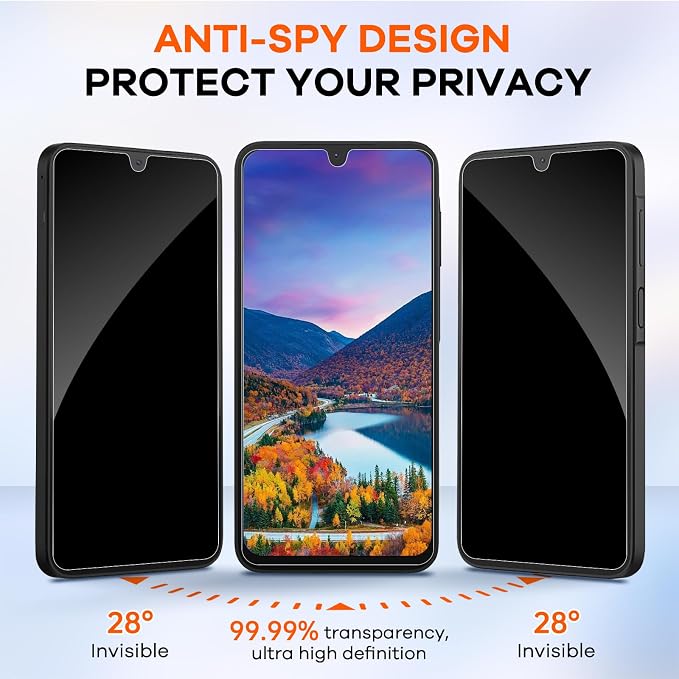 3+3 for Samsung Galaxy A17 5G Privacy Screen Protector Camera Protector | 9H Tempered Glass Cell Phone Protector Camera Lens Protector - Image 4