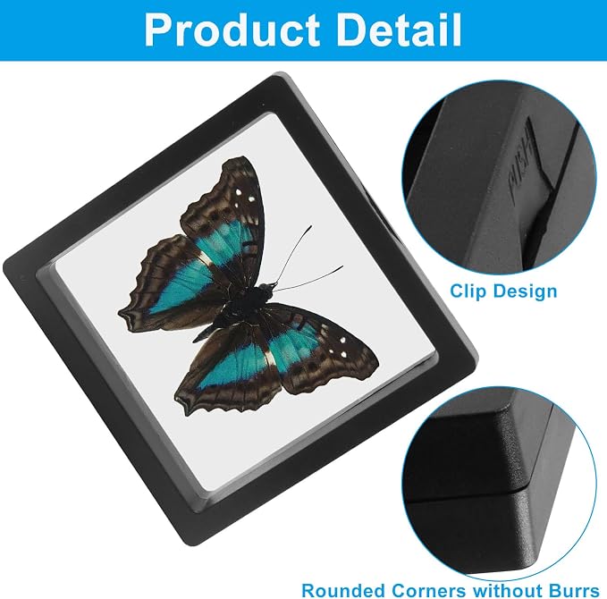 3D Floating Display Case, 3.5x3.5 Inch, 20Pcs | Clear Film, Jewelry Storage Box, For Coins Fossils Rocks, Collectors - Image 4