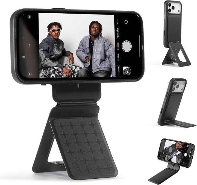 MOFT Phone Tripod Stand x Tombogo, Selfie Stick for iPhone, Mulit-Angle | Pocket Size | Strong Magnets l MOVAS Leather | Magsafe Compatible | Easy to Charge | Stylish |For Content Creators by MOFT