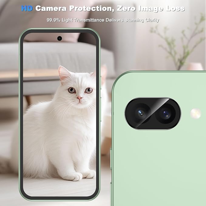WHPXJY 2026 New Upgrade for 3 Pack Google Pixel 10A Camera Lens Protector-Tempered Glass Cover, 9H+ Shatterproof/Anti-Scratch/Maintains Original Clarity/Easy to Install - Image 4