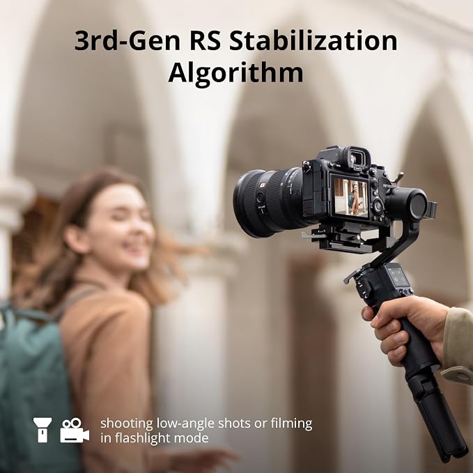 DJI RS 3 Mini, Camera Gimbal Stabilizer, Canon/Sony/Nikon/Fujifilm | 2 kg (4.4 lbs) Tested Payload, Native Vertical Shooting, Bluetooth Shutter Control, 3rd-Gen RS Stabilization, 795g - Image 4