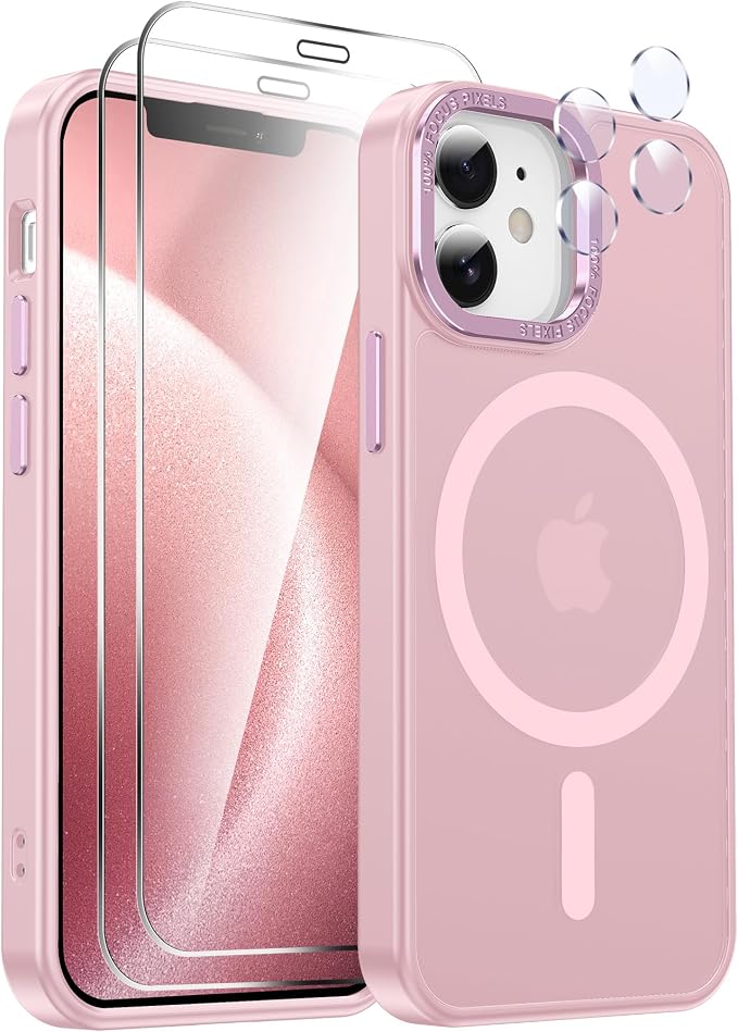 LeYi for iPhone-12 Mini Cases/iPhone-13 Mini Phone Case: Pink [ Screen Protector X2+ Camera Cover X2] Compatible with Magsafe i 13mini 12mini Cases Slim Magnetic Protective Rugged Girl Women, Pink - Image 7