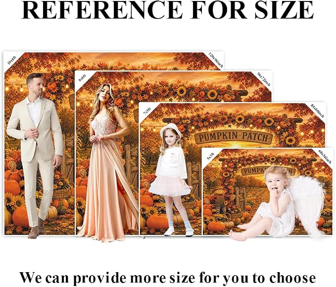 Fall Pumpkin Patch Backdrop 10x8ft Thanksgiving Harvest Photo Backdrops | Autumn Scarecrow Sunflower Photography Background Fall Pumpkin Leaves Theme Baby Shower Party Decorations Photo Booth Props - Image 7