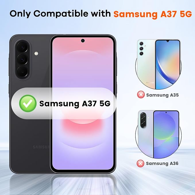 3+3 for Samsung Galaxy A37 5G Privacy Screen Protector Camera Protector | 9H Tempered Glass Cell Phone Protector Camera Lens Protector - Image 2