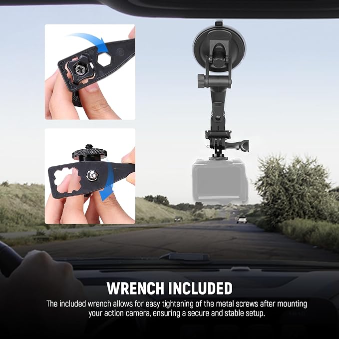 NEEWER Action Camera Tripod Mount Adapter with 1/4", Aluminum Alloy, GP-81 | Accessories Compatible with Insta360 Luna Ultra X5 AcePro GoPro Hero 13 DJI Osmo 360 Action 6 5 Pro Pocket 3 4 4P Xtra Muse - Image 4