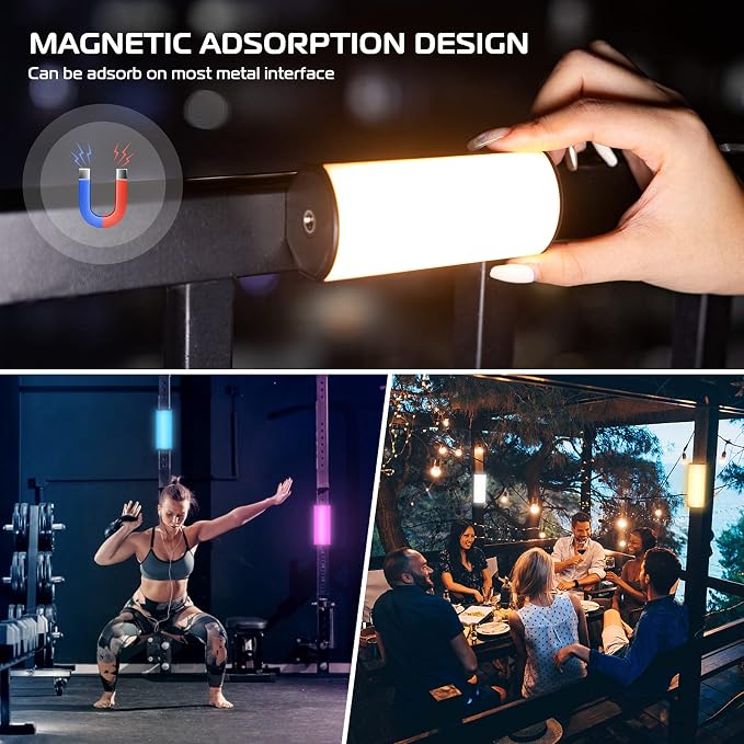 ULANZI 2 Pack Handheld Light Wand, 360° RGB LED Video Light for Photography, 2000mAh Rechargeable Light Stick for Video Shooting, 2500-9000K Dimmable Camera Light w LCD, Support Magnetic Attraction - Image 4