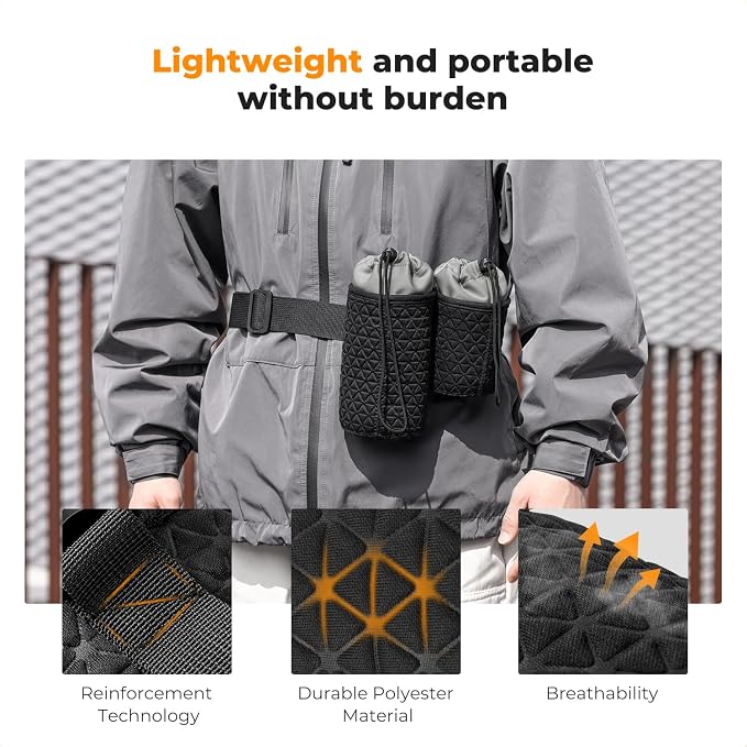 K&F CONCEPT Camera Lens Case, Drawstring Lense Pouch for DSLR SLR, 4 Pack | Abrasion-Resistant Polyester, Plush Interior & Hook, 4 Sizes (S/M/L/XL) Bag Set for Canon,Nikon,Sony,Fuji DSLR/SLR Lenses. - Image 3
