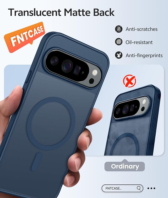 FNTCASE for Google Pixel 10 / Pixel 10 Pro Case, Compatible with Magsafe | Screen Protector, Translucent Matte, 14FT Military Grade Drop Protection, Shockproof Protective Phone Cover, Blue - Image 6