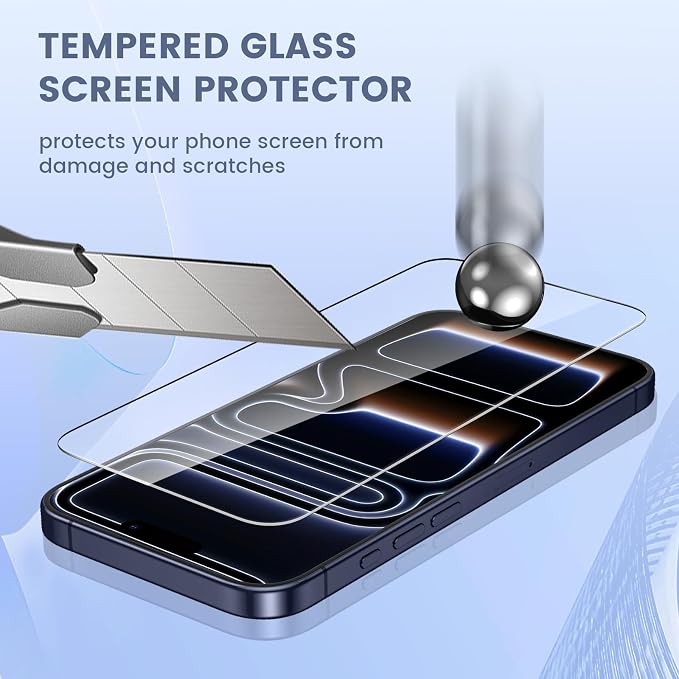 Maxdara for iPhone 17 Pro Screen Protector (6.3 inches) | iPhone 17 Pro Back Screen Protector and Front Screen Protector with Camera Protector, 9H Hardness - Image 6