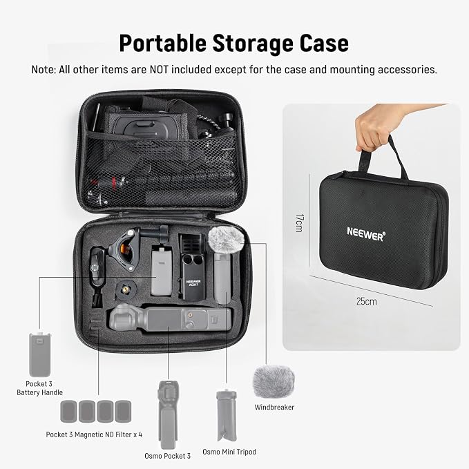 NEEWER Basics 16 in 1 Accessories Kit Compatible with DJI OSMO Pocket 3, Mini Tripod Selfie Stick Chest Strap Magnetic Neck Mount Extension Adapter Mountaineering Cycling Dual Cam Vlog, GP-52 - Image 6