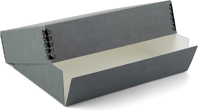Lineco Museum Archival Storage Box, Drop Front, 11.75x18.25x3 in, Gray | Acid-Free with Metal Edge, Preserves Picture Longevity, Organize Photos, Newspapers, Prints, Documents, Crafts, DIY by Lineco