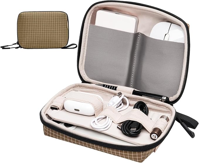 SIMTOP Electronics Organizer Cord Organizer Travel, Small Tech Bag for Cords, Chargers, Power Bank, Earbuds – Portable Cable Pouch for Office, Business Trip, Commute – Water & Scratch-Resistant by SIMTOP