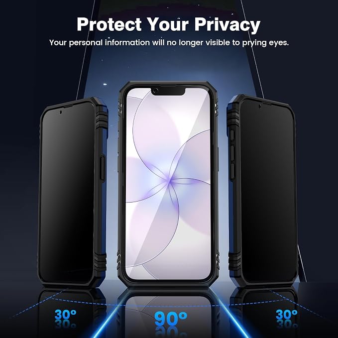 VEGO for iPhone 17e/ iPhone 16e Case with Privacy Screen Protector Blue | Slide Camera Cover & Ring Kickstand Military Grade Heavy Duty Protection Cover for iPhone 17e 5G 6.1 Inch - Blue - Image 3