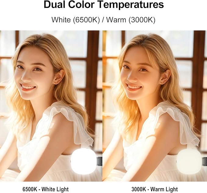 Selfie Light, 3-in-1 Magnetic Selfie for iPhone with Mirror, Foldable Portable Phone, Dual Color Temperature 360° Rotation Video Light for Makeup, Live Streaming, Vlogging - Image 5