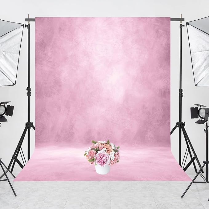 Abstract Photography Backdrop for Photoshoot 6x8ft,Light Pink,No Stand | Professional,Polyester Fabric,Roller Pocket on Top,Vintage Portrait Photo Props Booth Background,Photoshoot Studio - Image 2