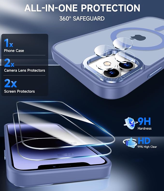 LeYi for iPhone-11 Case Blue Compatible with MagSafe Magnetic[ Screen Protector X2 + Camera Cover X2] Funda para ipone 11case Military Grade Protective Covers for i Phone 11 iphone11, Light Blue - Image 2