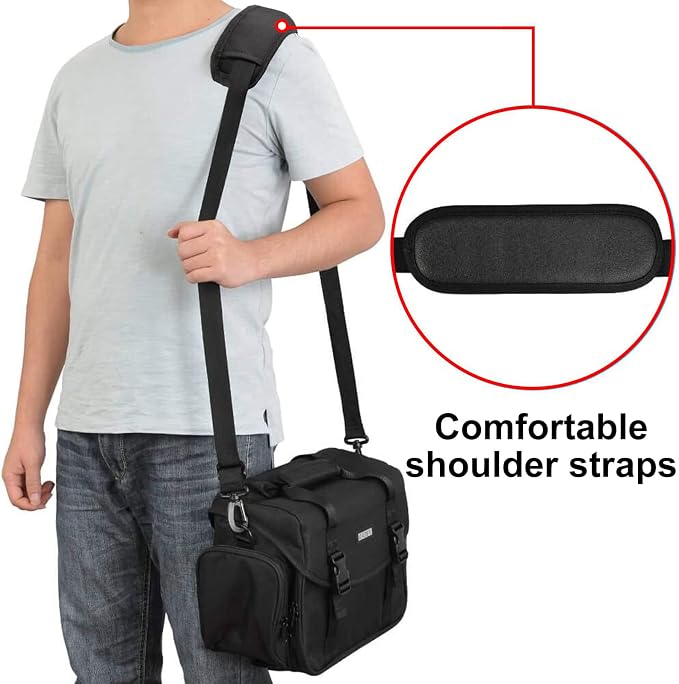 CADeN Camera Bag Case Shoulder Messenger Bag with Tripod Holder Compatible for Nikon, Canon, Sony, DSLR SLR Mirrorless Cameras Waterproof (Black, Small) - Image 9