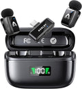 Wireless Lavalier Microphone for iPhone & Android, Mini Clip-On Lapel Mic with 25H Charging Case, AI Noise Reduction, 3 Voice Modes for Vlogging, TikTok & Live Streaming by AUSLET