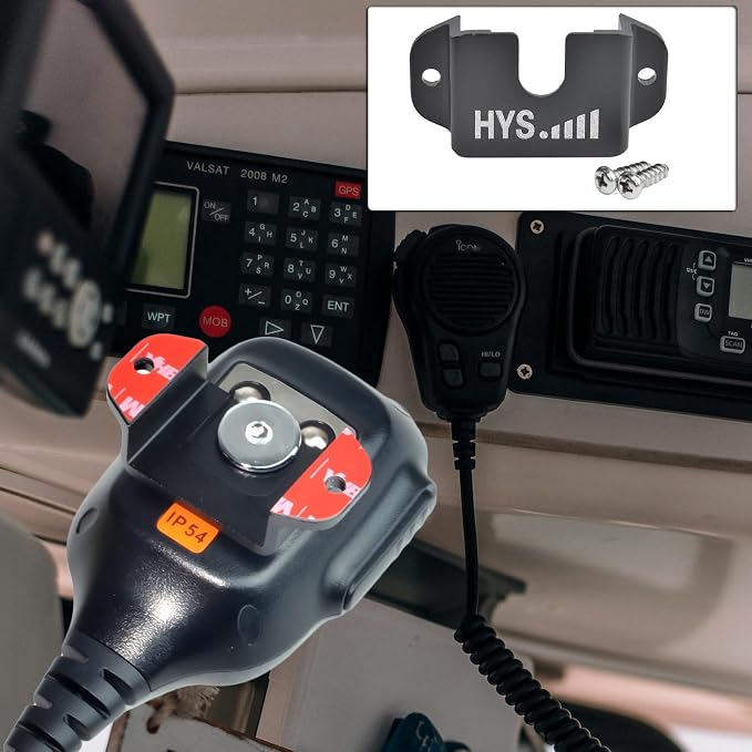 HYS Single Side CB VHF UHF Radio&Mic Hanger Mount w/Screw for Car Truck | Screw-mount installation - permanent and secure,works with belt clip & round knob mic for CB,VHF,and UHF two-way radio brands - Image 5