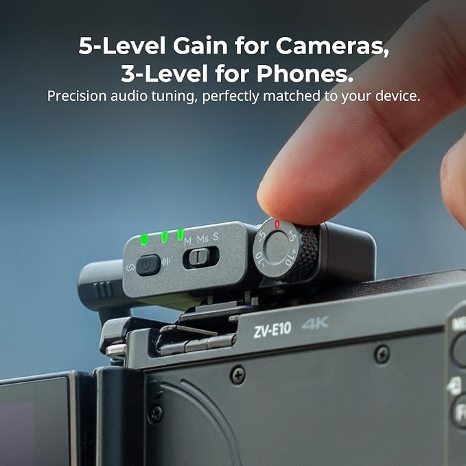 SMALLRIG Wireless Microphone S70 Mic Cover Kit (2 TX + 2 RX + Charging Case + 9 Mic Covers), Mini Lavalier Mic for Vlogging/Interview/Streaming, Includes 9 Color Silicone Covers - Image 7