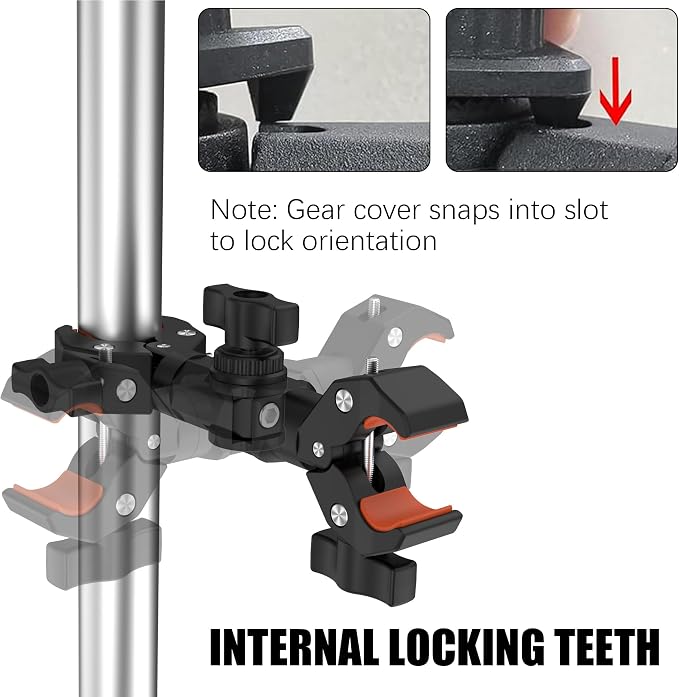 Double Clamp Camera Mount Bracket Magic Arm with 1/4" Screw Interface | Double Super Umbrella Clamp for Chair, Strollers, Photo Studio Light Stand, Motorcycle, Poles, Photography Reflector, Flag - Image 6