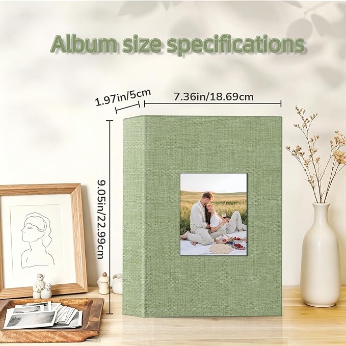 popotop Photo Album 4x6-200 Photos Photo Books with 200 Horizontal Pockets,Linen Cover Albums for Family Wedding Anniversary Baby Vacation Pictures - Image 4