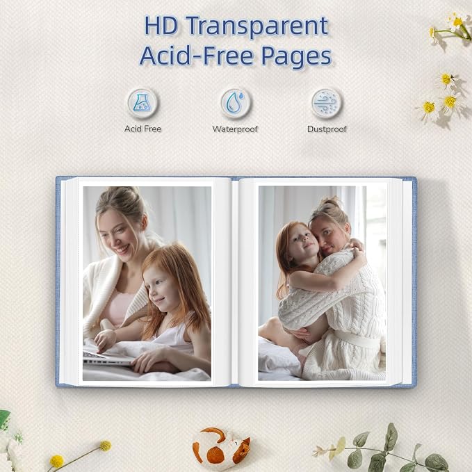 popotop Photo Album 4x6-100 Photos Photo Books with 100 Vertical Pockets,Linen Cover Albums for Family Wedding Anniversary Baby Vacation Pictures - Image 3