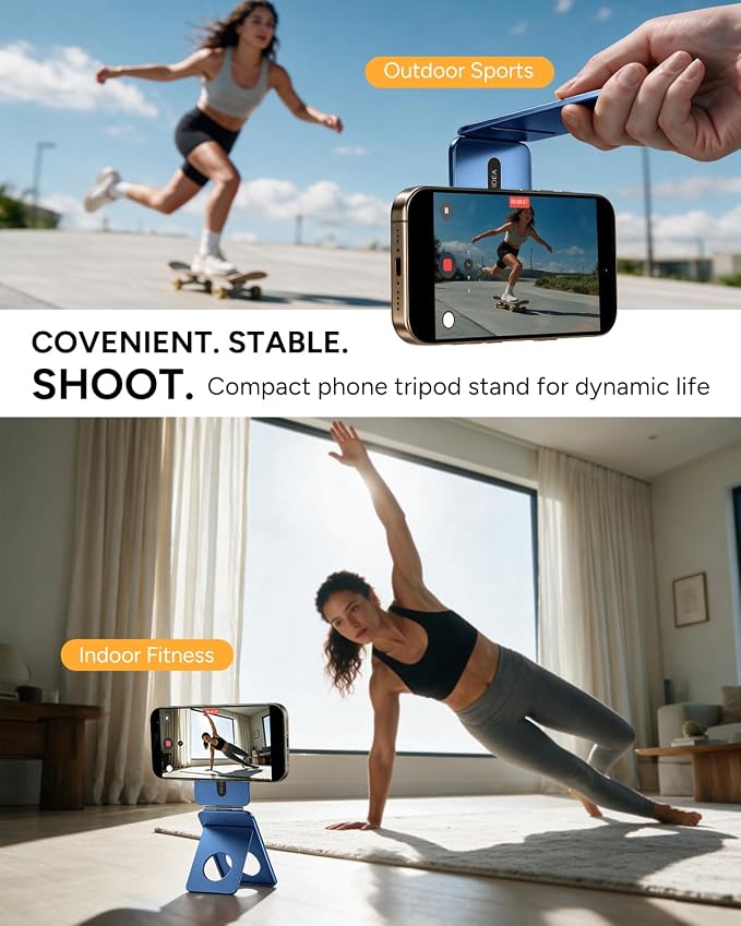 1ST IDEA for MagSafe Tripod Stand Ultra-Thin 0.23" | Aluminum Alloy Magnetic Tripod for iPhone, Flexible 20x Magnet Phone Stand Gift Accessories for Women Men for iPhone 17 16 15 14 13 12 Series - Image 6