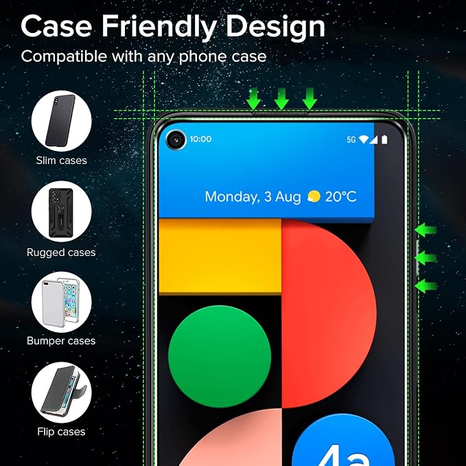 ivoler Screen Protector for Google Pixel 4a 5G 6.2" Tempered Glass 6-Pack | with [Easy Installation Frame], Anti-Scratch Case Friendly Clear HD Film for Google Pixel 4a 5G 6.2 inch - Image 5
